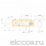 Выключатель клавишный круглый 250V 6А (2с) ON-OFF красный Micro (RWB-105, SC-214)