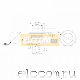 Выключатель-кнопка маталл 220V 2А (2с) (ON)-OFF ?16.2 белая (RWD-306)