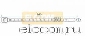 Хомут nylon 3.0 х 200 мм 100 шт черный REXANT