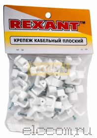 Крепеж кабеля плоский 12мм х 6мм (упак. 50 шт.) REXANT