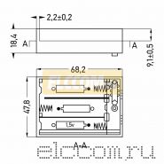 Батарейный отсек 3 х АА (с проводами, закрытый)
