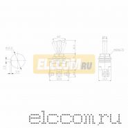 Тумблер 220V 10А (3c) ON-OFF-ON однополюсный Mini (ASW-23)