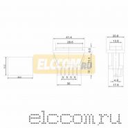 Выключатель (стеклоподъемника) клавишный 12V 20А (5с) (ON)-OFF-(ON) черный с подсветкой (ASW-02D)