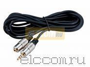 Шнур 3.5 Stereo Plug - 3.5 Stereo Jack 5М (GOLD) - металл REXANT