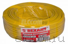 Провод монтажный (автомобильный) 1 мм2 100м желтый (ПГВА) REXANT