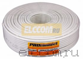 Кабель RG-6U+Cu, (48%), 75 Ом, 100м. , белый PROCONNECT