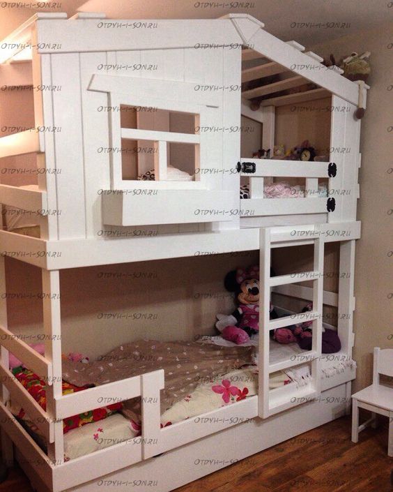 Двухъярусная кровать домик Roof №12