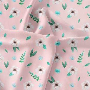 Хлопок Сатин Нежные цветы на розовом 25х75 limit