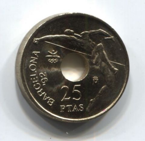 25 песет 1991 года Испания UNC, Олимпиада 1992 года в Барселоне