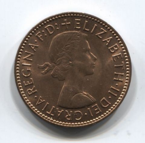 1/2 пенни 1967 года Великобритания UNC