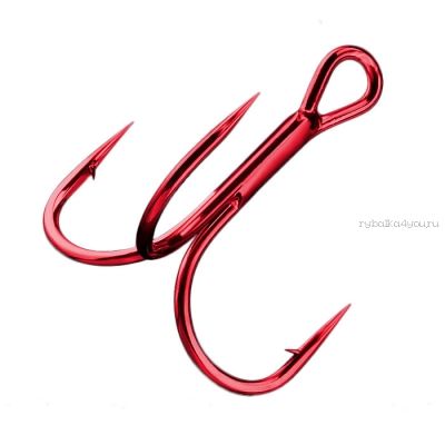 Крючки Тройные Sprut Hara ST-36 RD #10 (Treble Round Bend Hook Red) упаковка 8шт