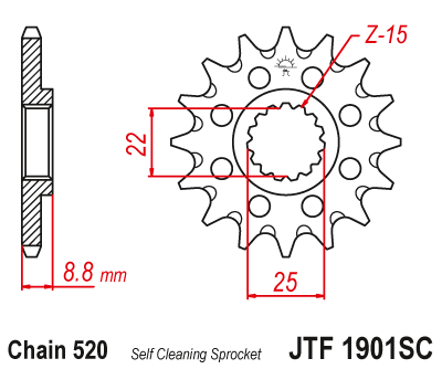 JTF 1901SC, звезда передняя самоочищающаяся