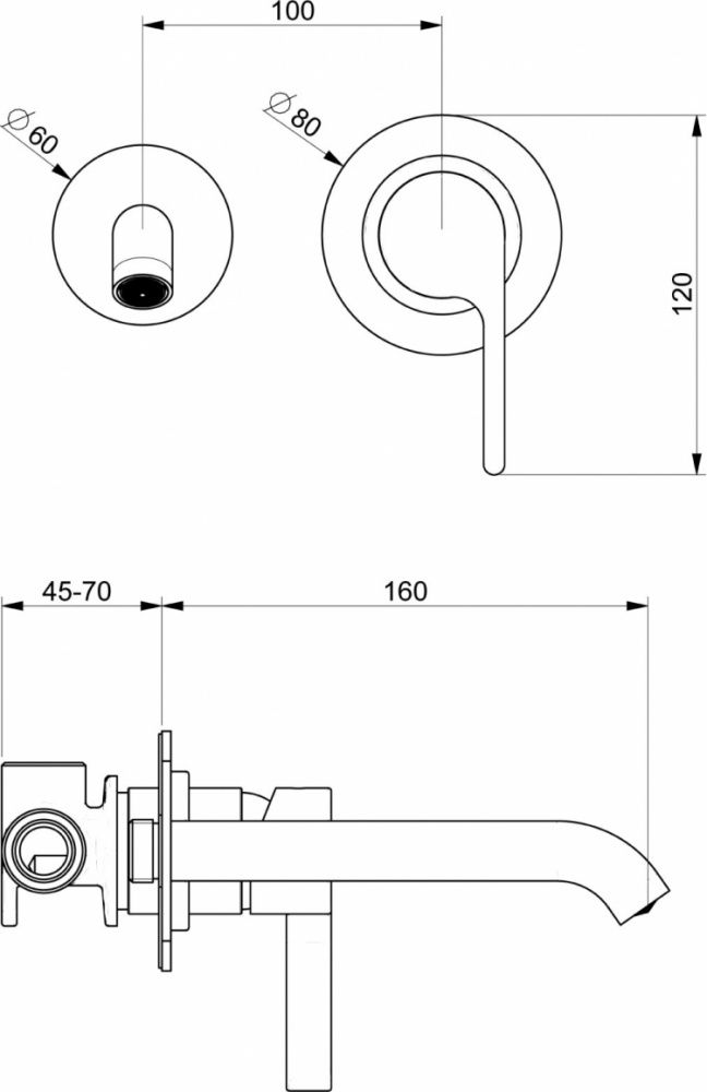 Смеситель для раковины Webert DoReMi DR830606560 схема 2