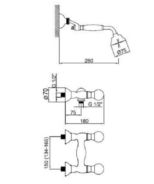 Смеситель для душа Webert Karenina KA760101010 ФОТО