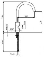 Смеситель для кухни Webert Kitchen YN920302015 схема 2