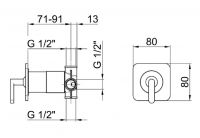 Смеситель для душа Webert Living LV880101015 схема 2