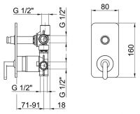 Смеситель для ванны Webert Living LV860101015 схема 2