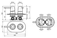 Смеситель для ванны Webert Opera Moderna OE860101560 схема 2