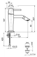 Смеситель для раковины Webert Opera Moderna OE830102560 схема 2