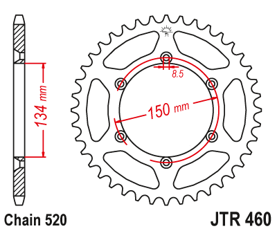 JTR 460, звезда задняя сталь