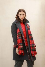 стильный шарф 100% шерсть мериноса,  расцветка королевский клан Стюартов Royal Stewart MERINO Tartan , средняя плотность 4