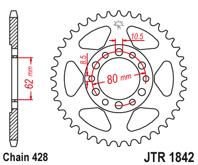 JTR 1842, звезда задняя сталь