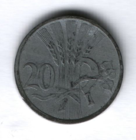 20 геллеров 1943 года Богемия и Моравия (Чехия)