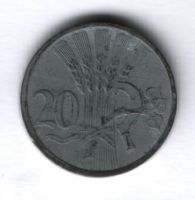20 геллеров 1943 года Богемия и Моравия (Чехия)