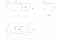 Ванна акриловая Knief Form XS 0100-257-06 155х75 схема 3