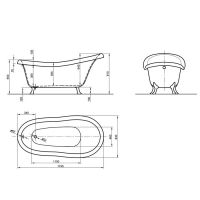 Акриловая ванна Knief Victorian 0100-061-03 174 схема 2