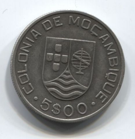5 эскудо 1935 года Мозамбик Португалия