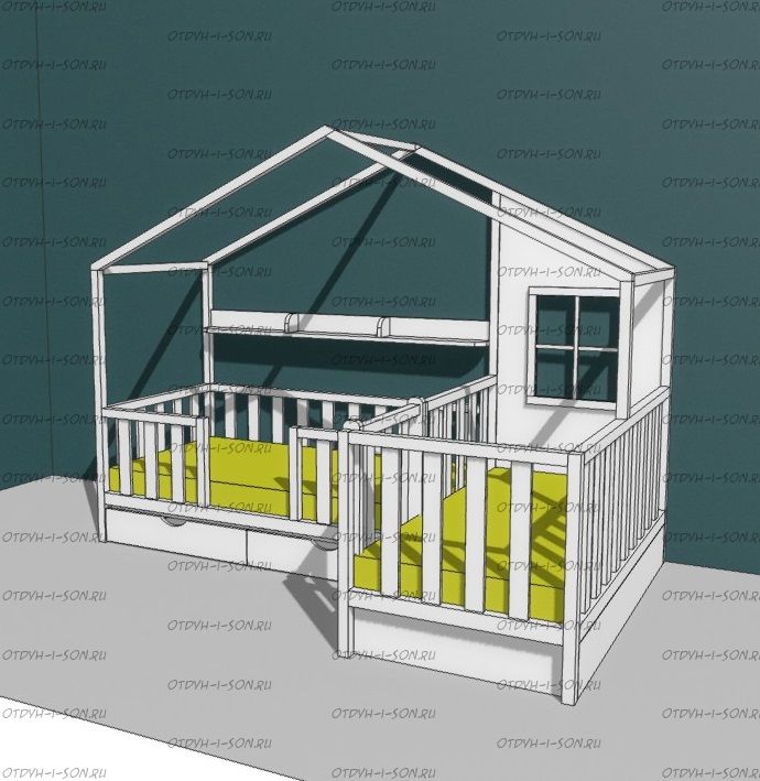 Кровать Домик угловой Fairy Land №36 (для двоих детей)