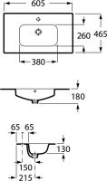 Раковина Roca Victoria 7.3278.2.100.Y 56x45 схема 3