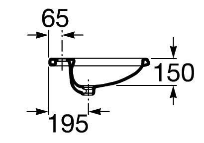 Раковина Roca Dama 7.3253.2.400.1 60x47,5 схема 3