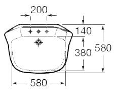 Раковина Roca Veronica 327371001_RR 81x58 схема 2