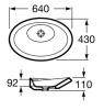 Раковина Roca Urbi накладная 7.3272.2.B00.0 64x43 ФОТО