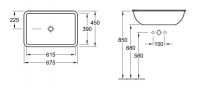 Раковина Villeroy&Boch Loop&Friends 61452001 67,5x45 схема 2