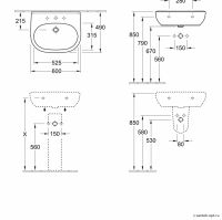 Раковина на пьедестал Villeroy&Boch O.Novo 51606001 60x49 схема 6