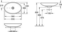 Раковина Villeroy&Boch Loop&Friends 515111R1 63x43 схема 8