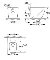 Grohe Euro Ceramic напольный пристенный унитаз 3933900H схема 2