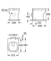 Grohe Euro Ceramic напольный пристенный унитаз 3932900H схема 2