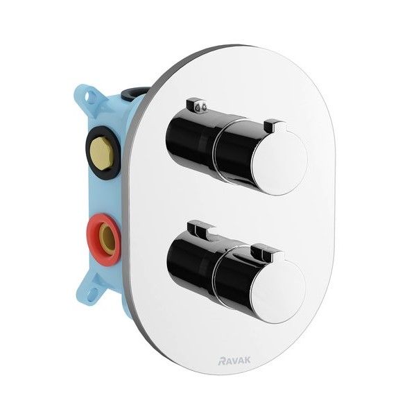 Изображение Смеситель Ravak Chrome CR 067.00 термостатический скрытый монтаж + R-box multi