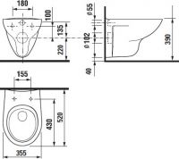 Подвесной унитаз с прямым сливом Roca Mateo 7.3462.0.000.0 схема 7