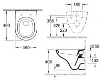 Унитаз Villeroy&Boch O.Novo 5688 HR01 схема 3