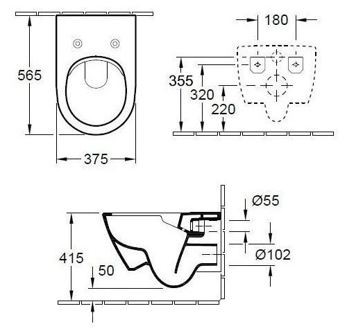 Унитаз Villeroy&Boch Subway 2.0 5614R2R1 схема 4