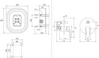 Смеситель Ravak Rosa RS 065.00 встроенный с переключателем + R-box схема 2