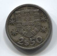 2,5 эскудо 1964 года Португалия VF