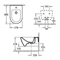 Биде Villeroy&Boch Subway 2.0 керамическое 54000001 схема 6