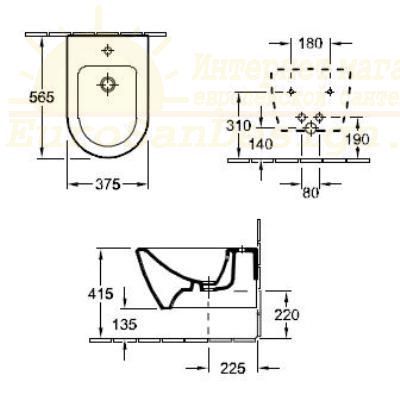 Биде Villeroy&Boch Subway 2.0 керамическое 54000001 схема 6