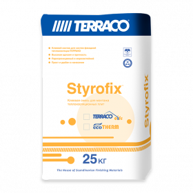 Terraco Styrofix Ecotherm Минеральный Клеевой Состав 25кг для Приклеивания Всех Видов Теплоизоляционных Панелей*